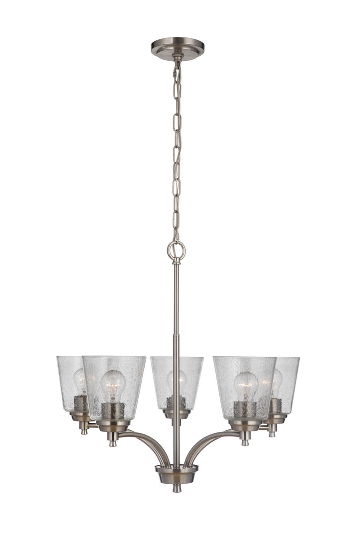 Tyler Five Light Chandelier in Brushed Polished Nickel