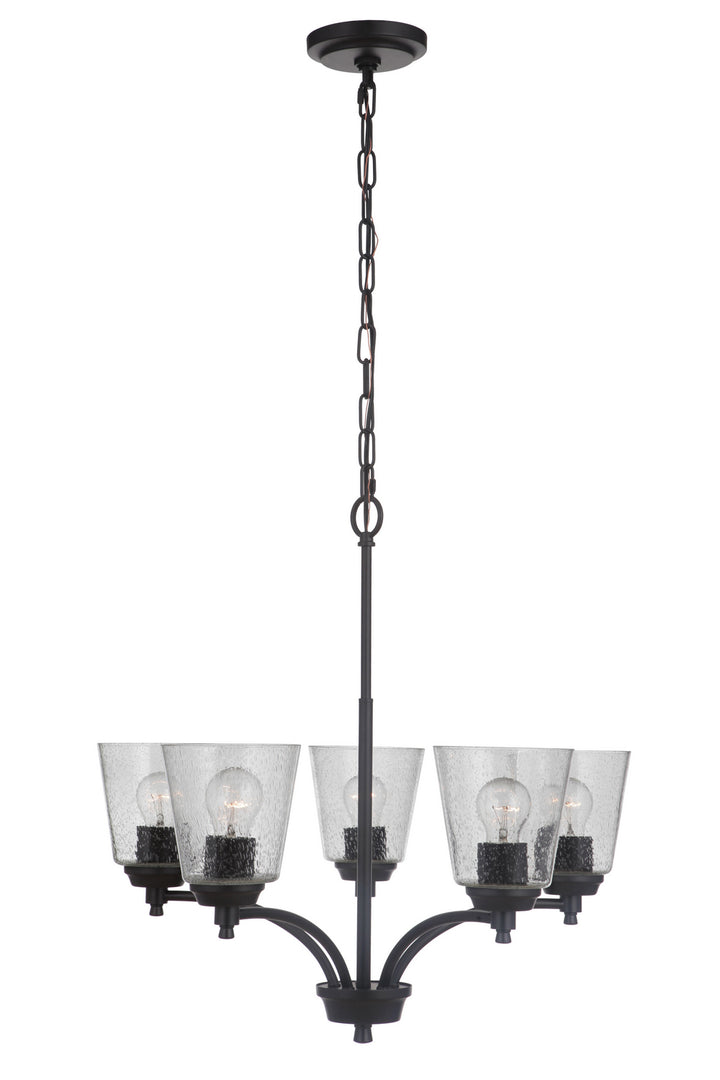 Tyler Five Light Chandelier in Flat Black