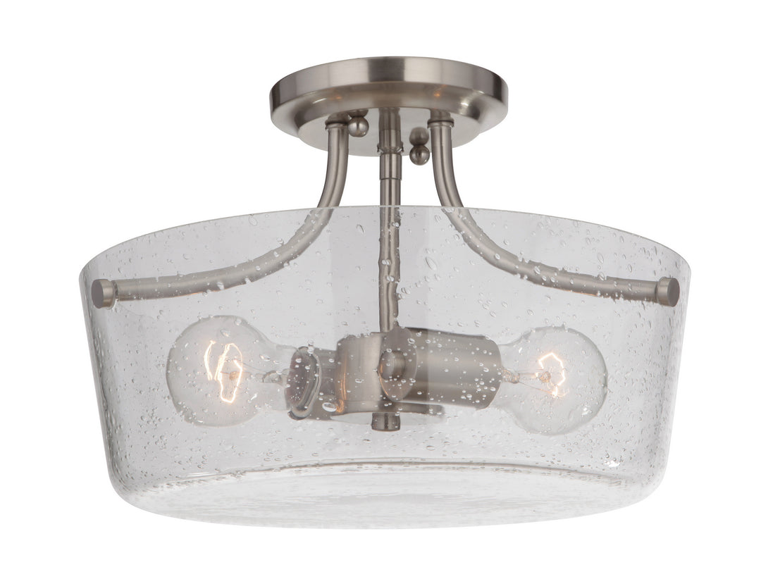 Tyler Two Light Semi Flush Mount in Brushed Polished Nickel