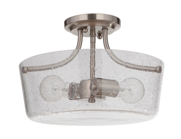 Tyler Two Light Semi Flush Mount in Brushed Polished Nickel