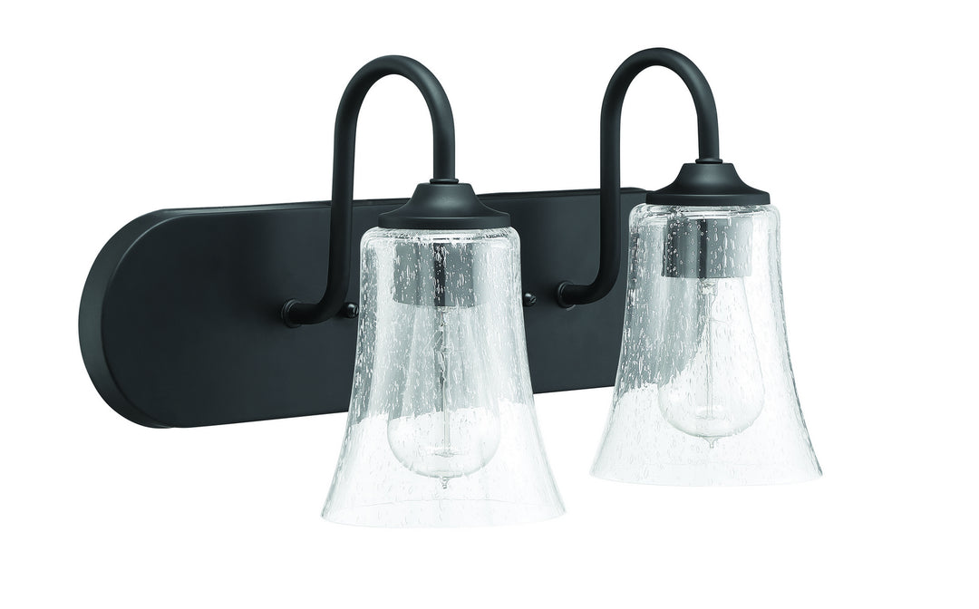 Gwyneth Two Light Vanity in Flat Black