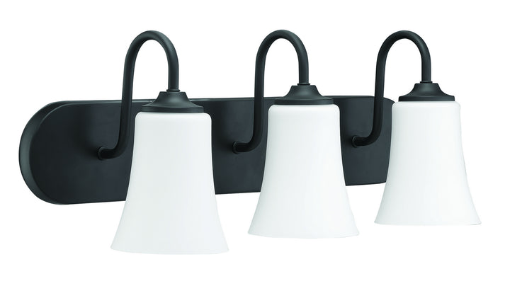 Gwyneth Three Light Vanity in Flat Black