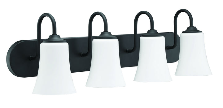 Gwyneth Four Light Vanity in Flat Black