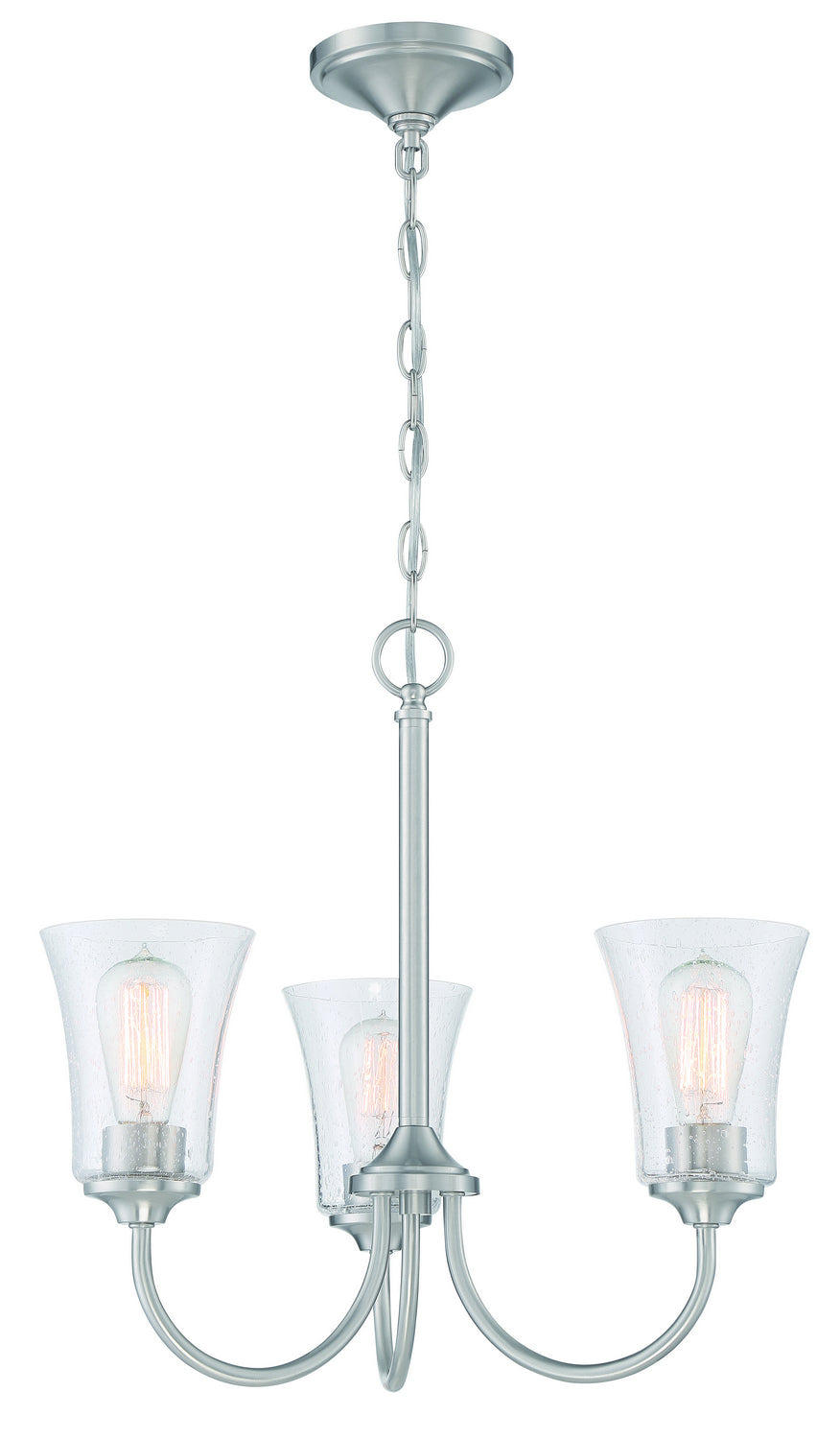 Gwyneth Three Light Chandelier in Brushed Polished Nickel