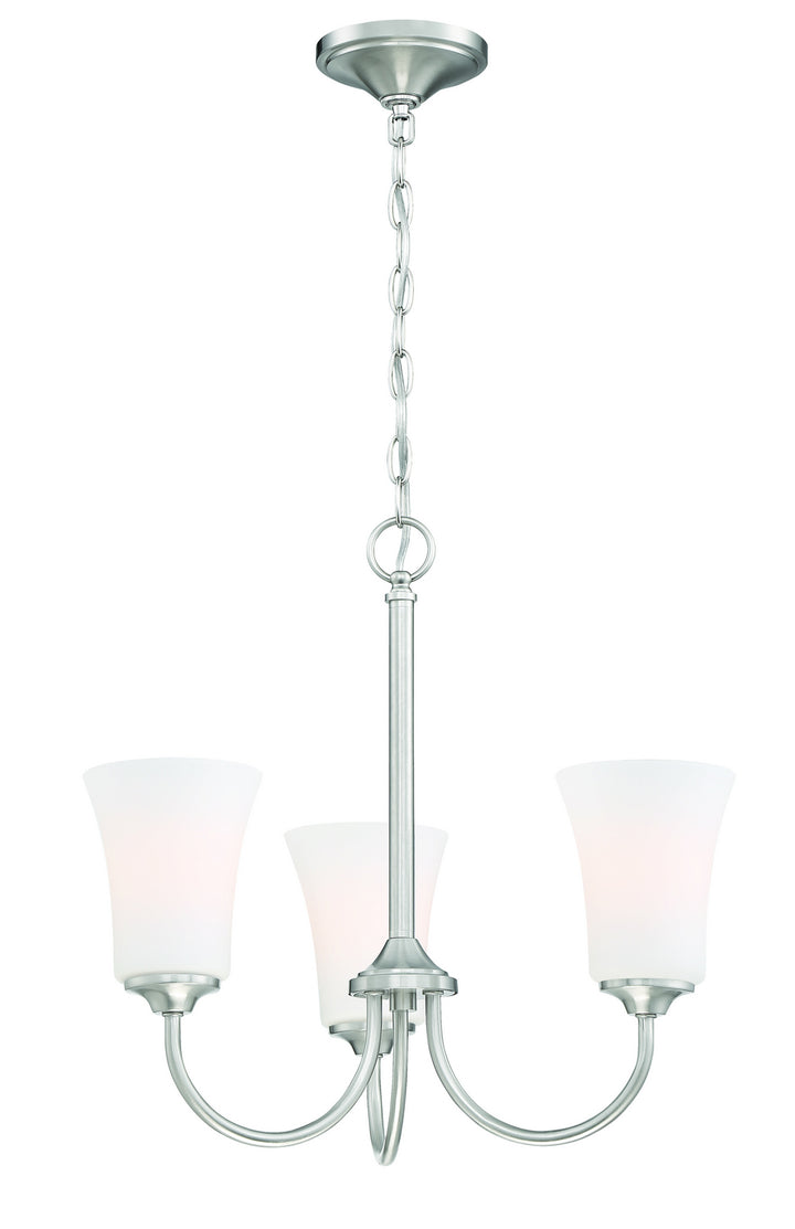 Gwyneth Three Light Chandelier in Brushed Polished Nickel