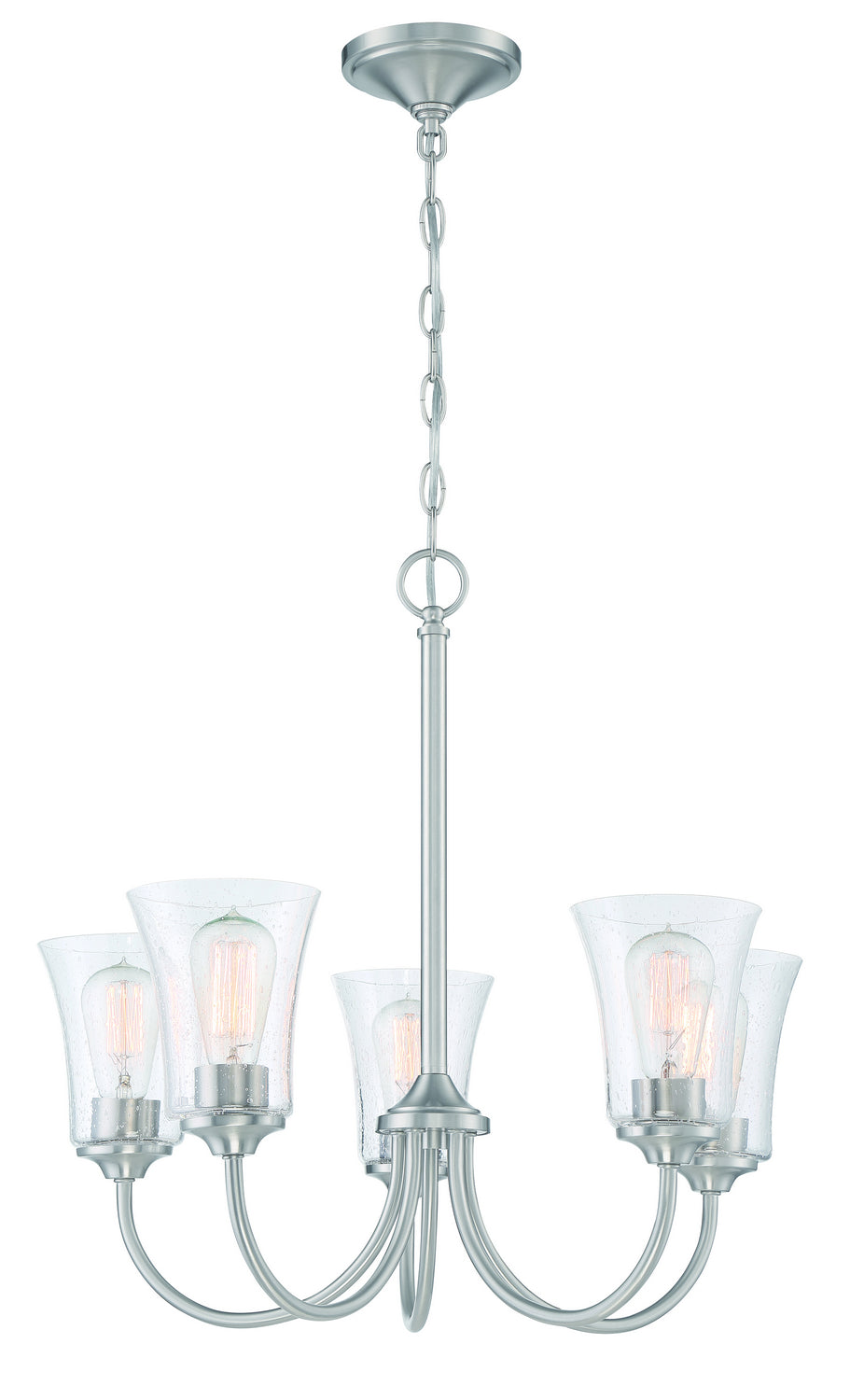 Gwyneth Five Light Chandelier in Brushed Polished Nickel