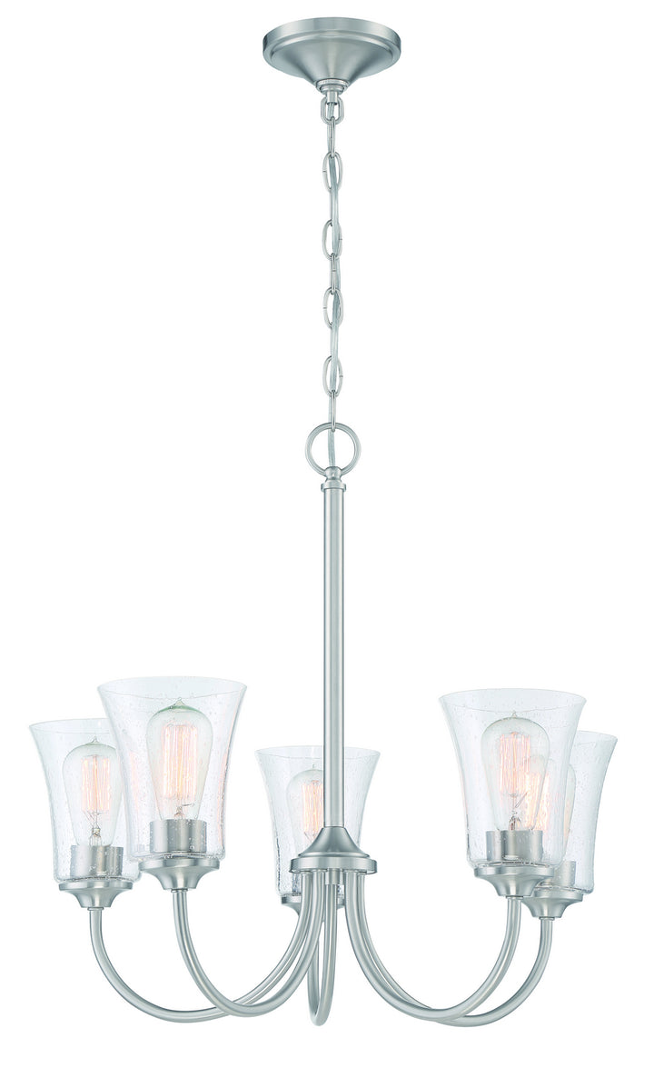 Gwyneth Five Light Chandelier in Brushed Polished Nickel