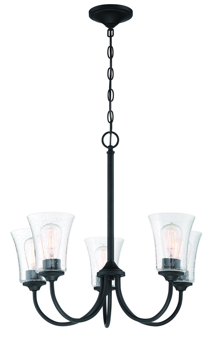 Gwyneth Five Light Chandelier in Flat Black