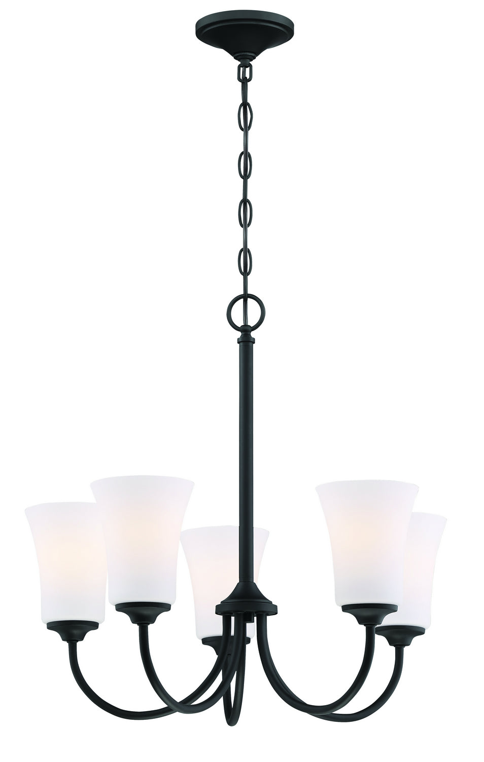 Gwyneth Five Light Chandelier in Flat Black