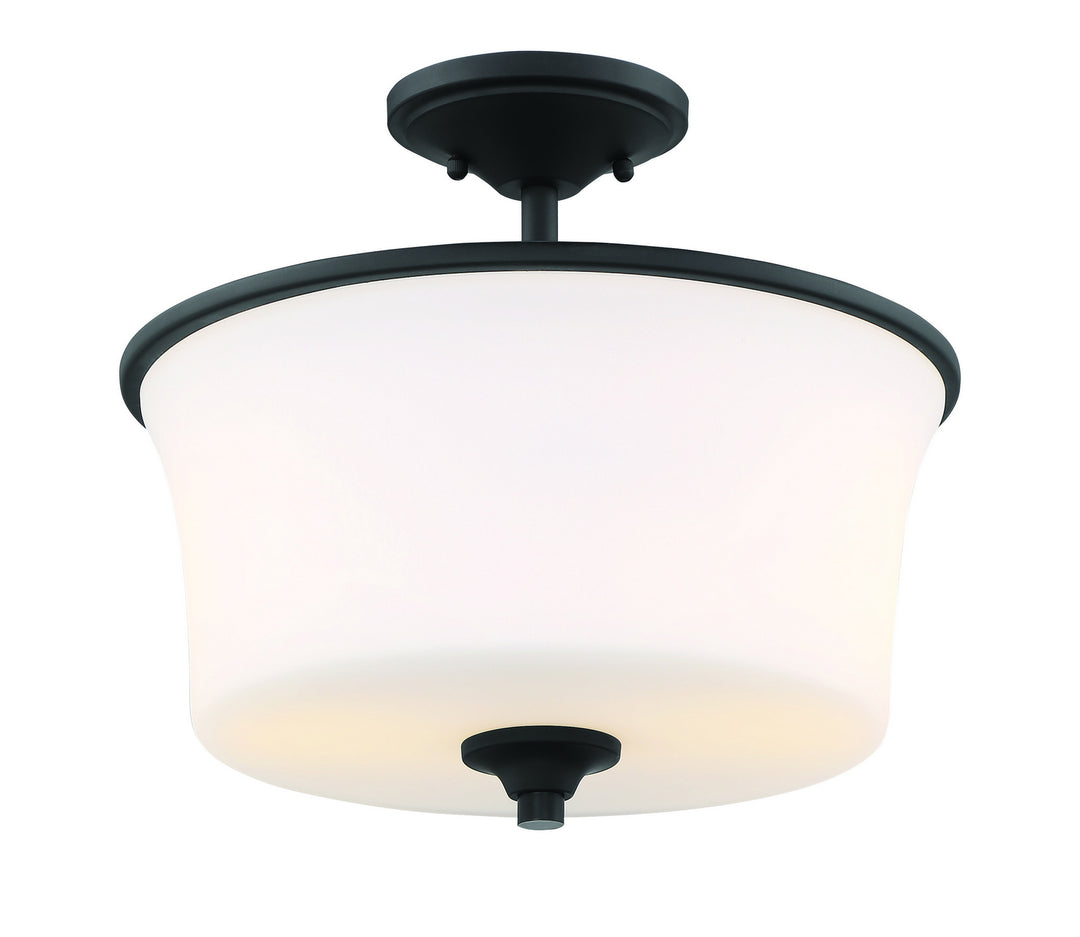 Gwyneth Two Light Convertible Semi Flush in Flat Black