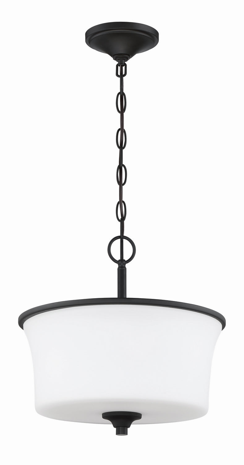 Gwyneth Two Light Convertible Semi Flush in Flat Black