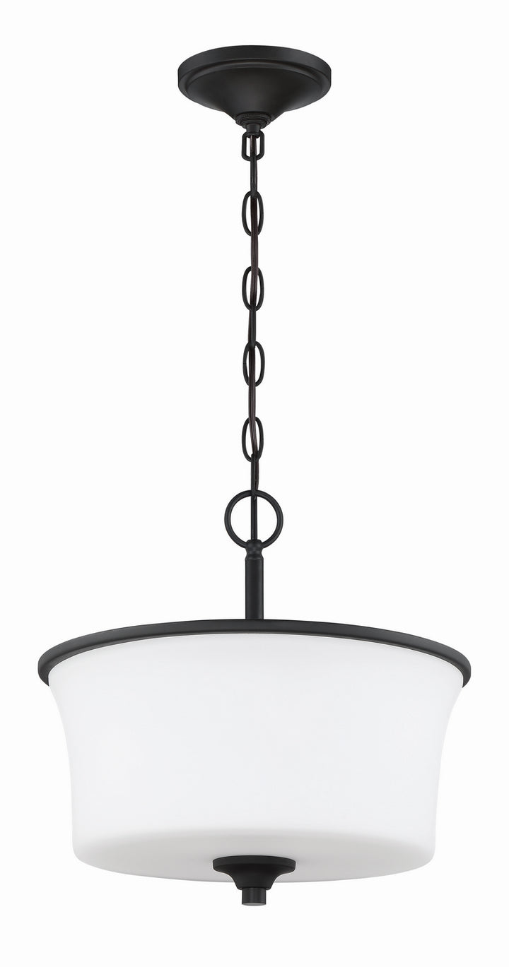 Gwyneth Two Light Convertible Semi Flush in Flat Black