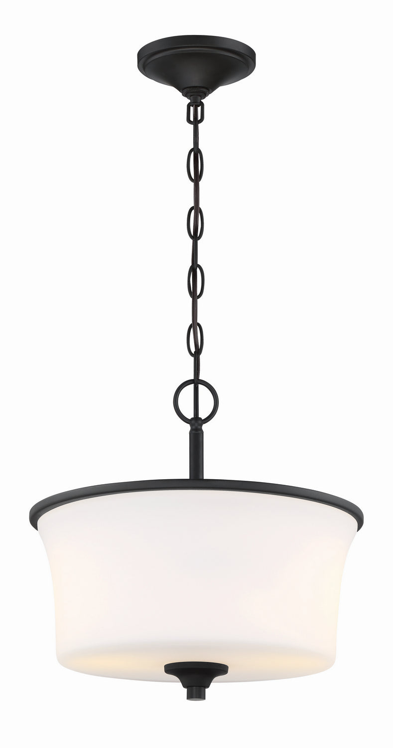 Gwyneth Two Light Convertible Semi Flush in Flat Black