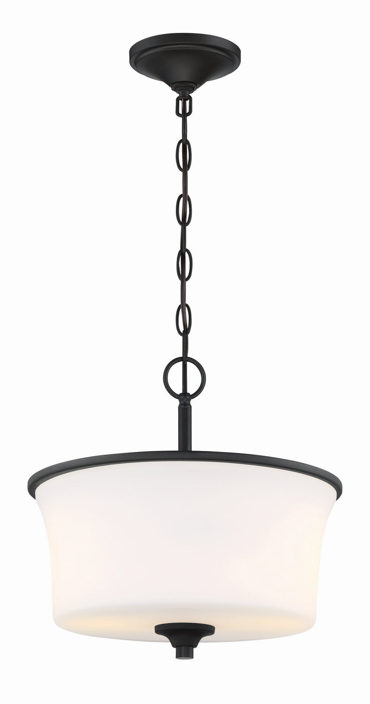 Gwyneth Two Light Convertible Semi Flush in Flat Black