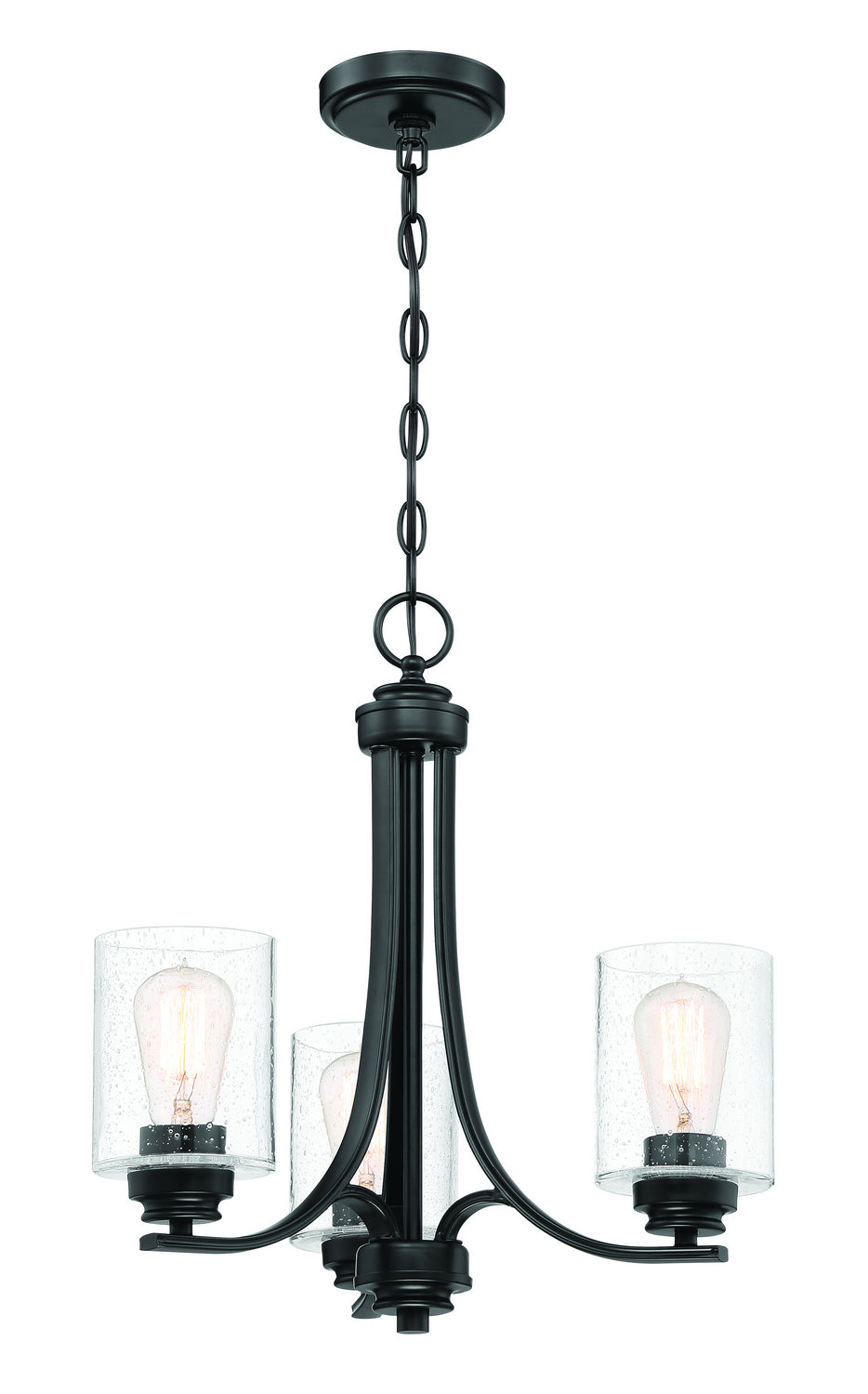 Bolden Three Light Chandelier in Flat Black