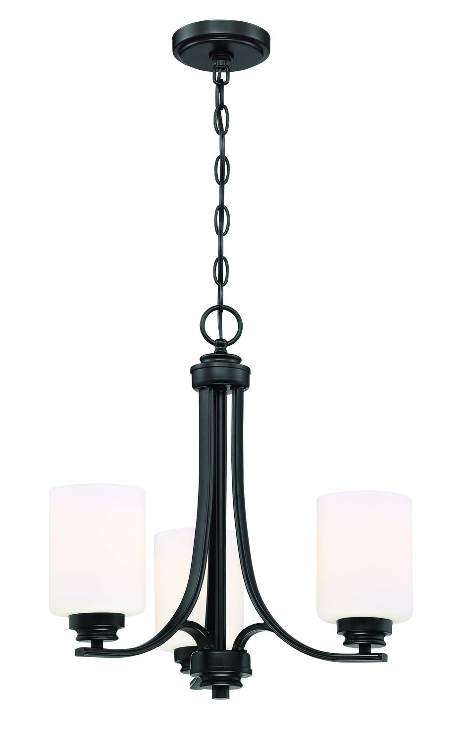 Bolden Three Light Chandelier in Flat Black