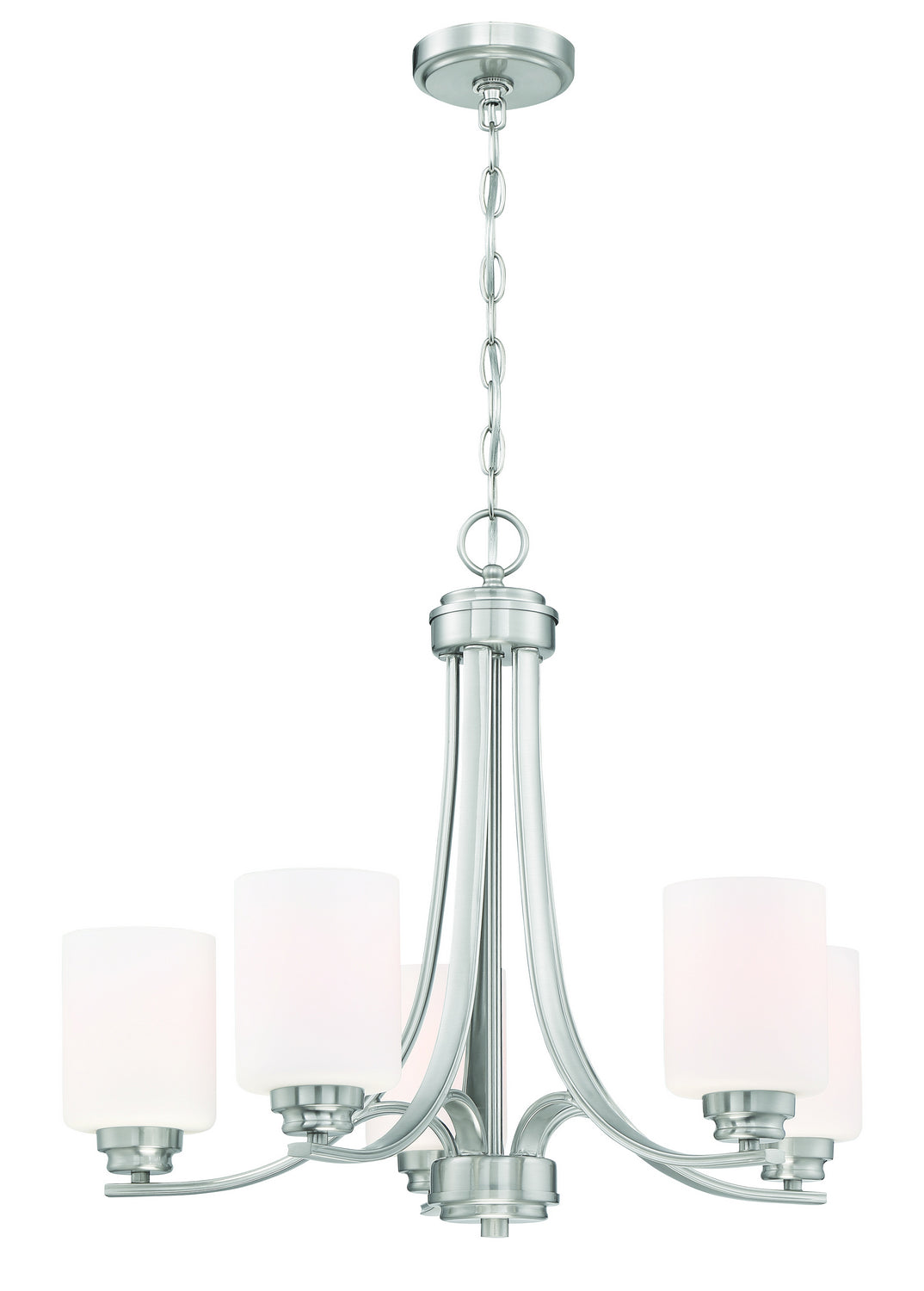 Bolden Five Light Chandelier in Brushed Polished Nickel