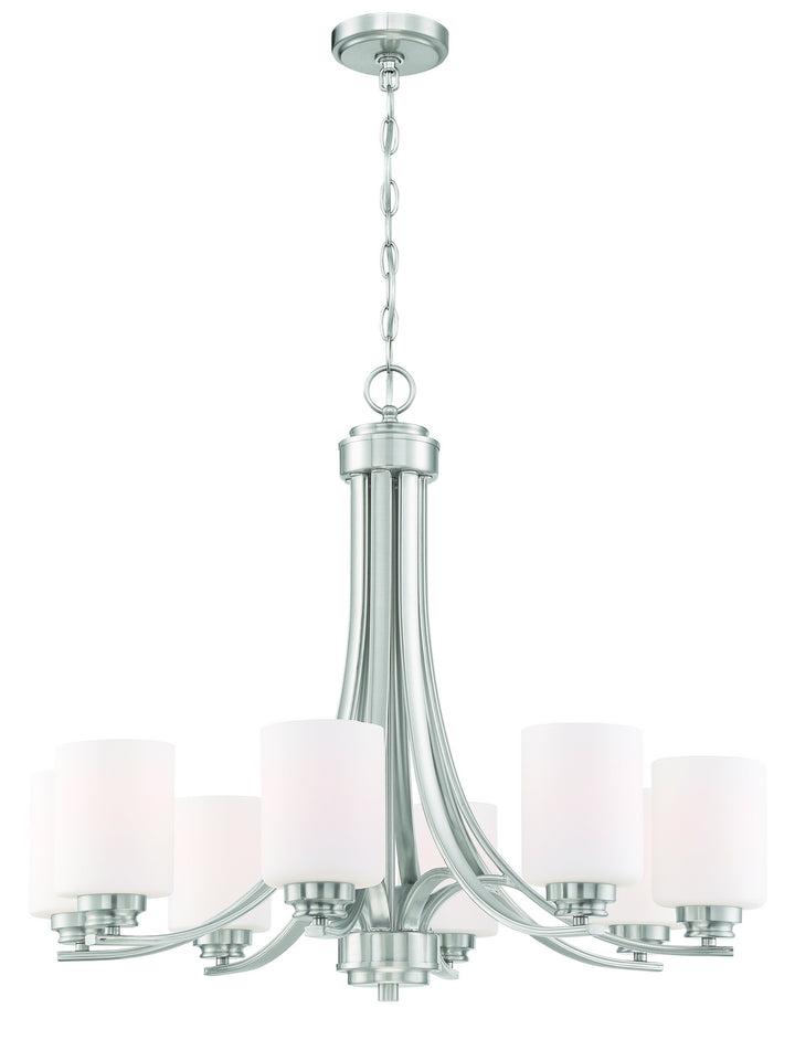 Bolden Eight Light Chandelier in Brushed Polished Nickel