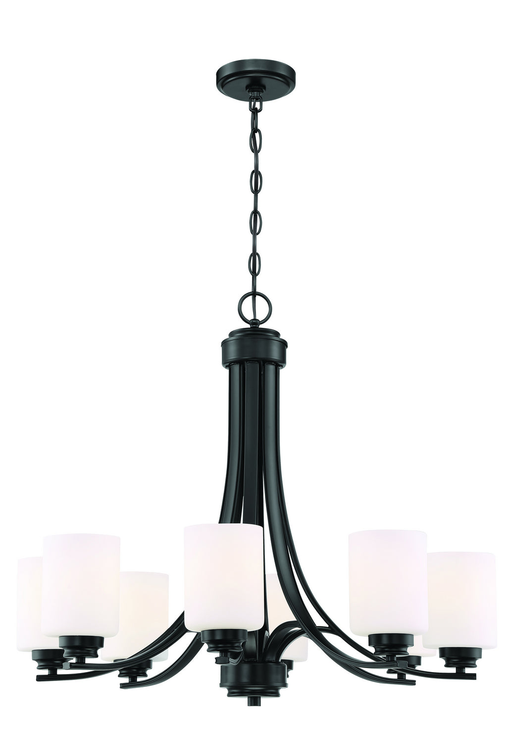 Bolden Eight Light Chandelier in Flat Black