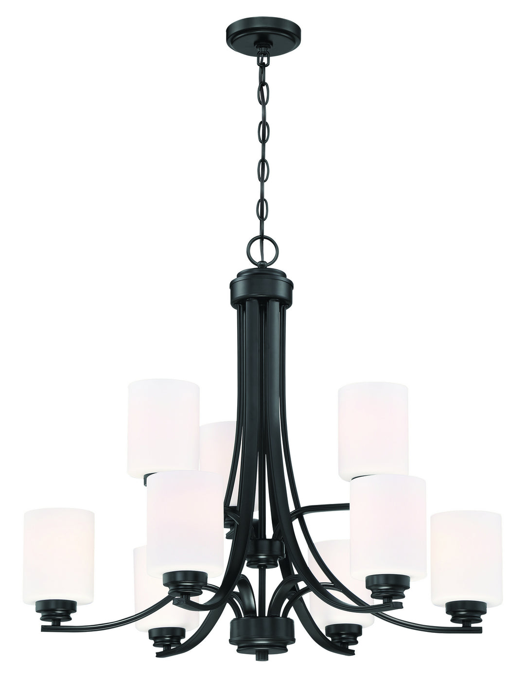 Bolden Nine Light Chandelier in Flat Black