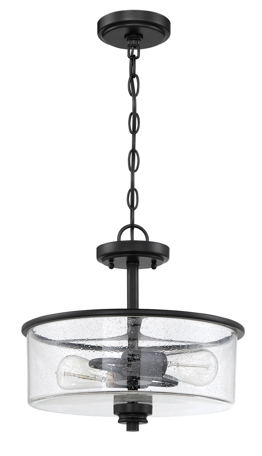 Bolden Two Light Convertible Semi Flush in Flat Black