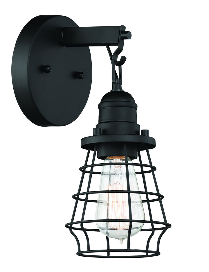 Thatcher One Light Wall Sconce in Flat Black