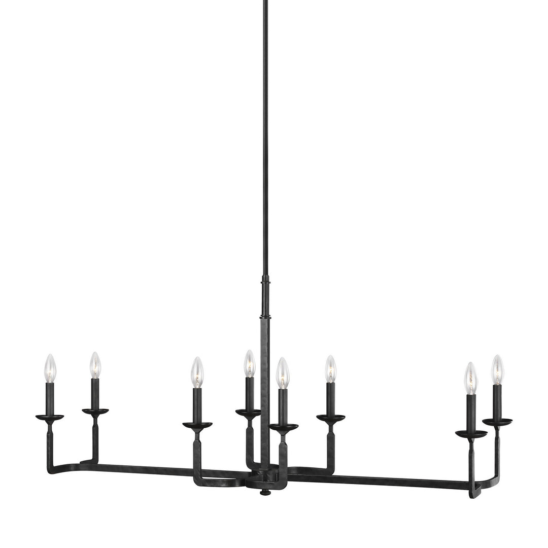 Generation Lighting. Eight Light Linear Chandelier