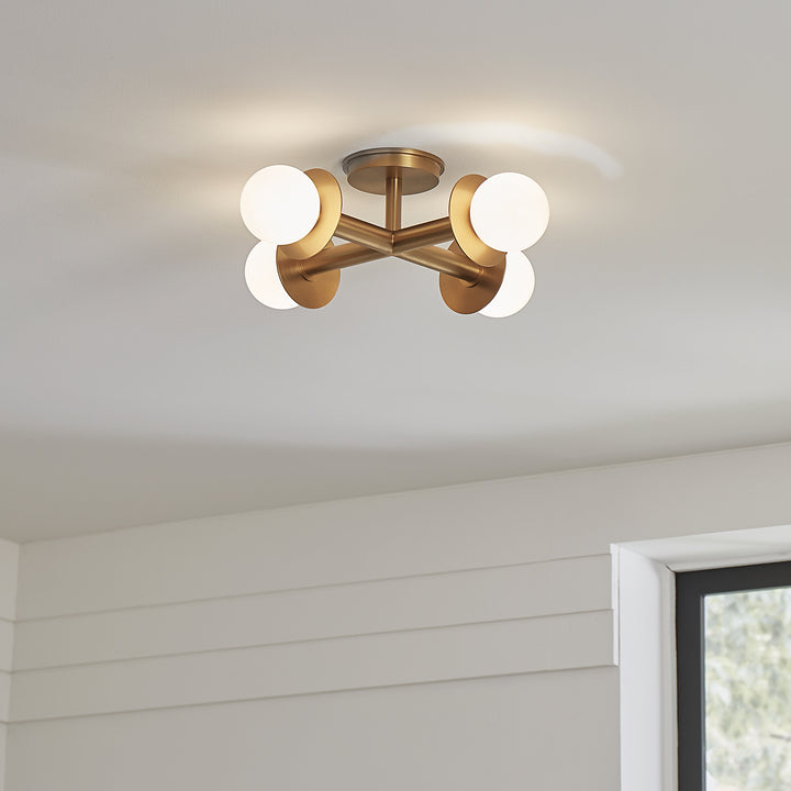 Visual Comfort Studio Four Light Flush Mount