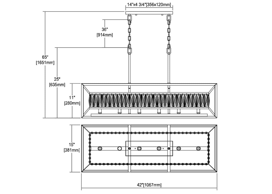 ELK Home Six Light Linear Chandelier