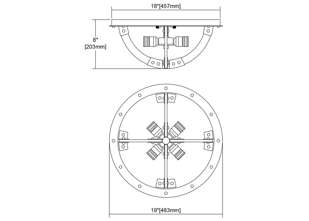 ELK Home Four Light Flush Mount