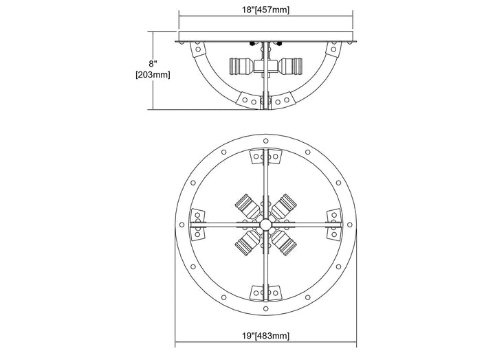 ELK Home Four Light Flush Mount