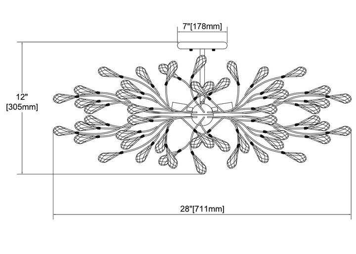 ELK Home Four Light Semi Flush Mount