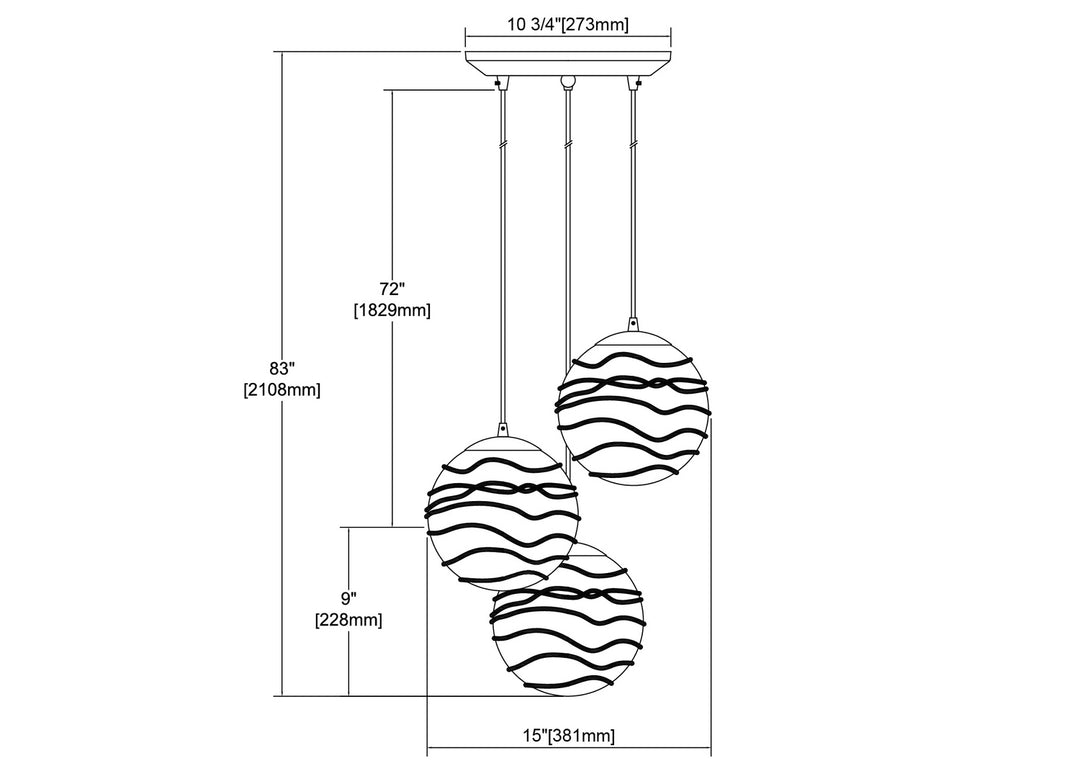 ELK Home Three Light Pendant