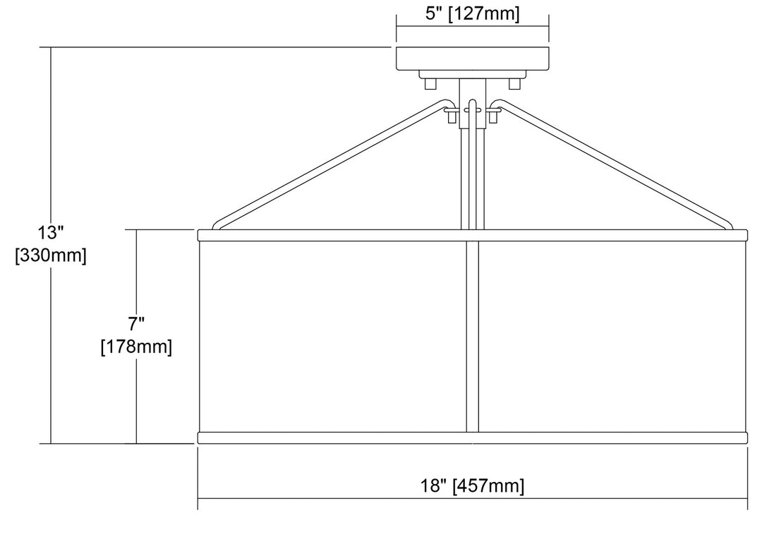 ELK Home Three Light Semi Flush Mount