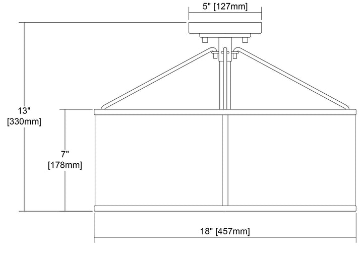 ELK Home Three Light Semi Flush Mount