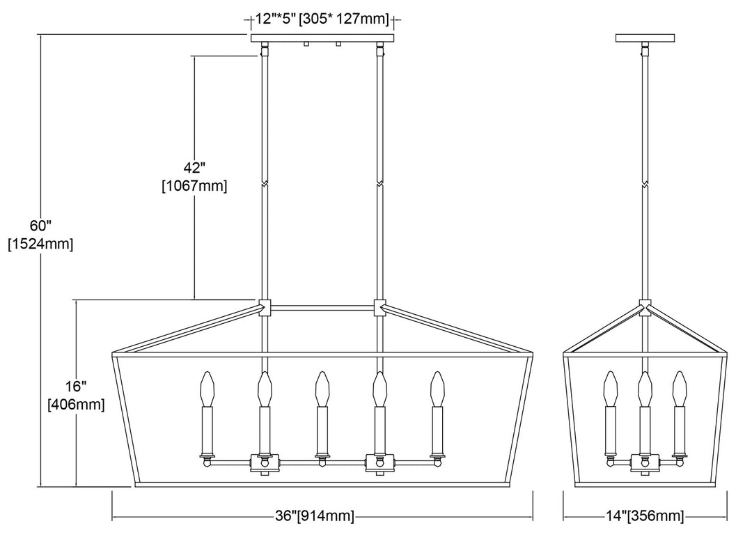 ELK Home Seven Light Linear Chandelier