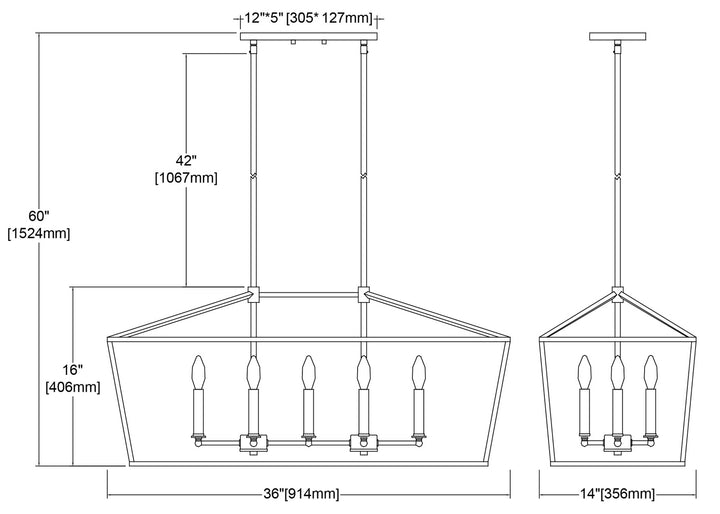 ELK Home Seven Light Linear Chandelier