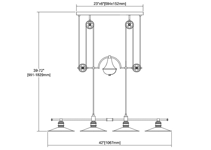 ELK Home Four Light Linear Chandelier