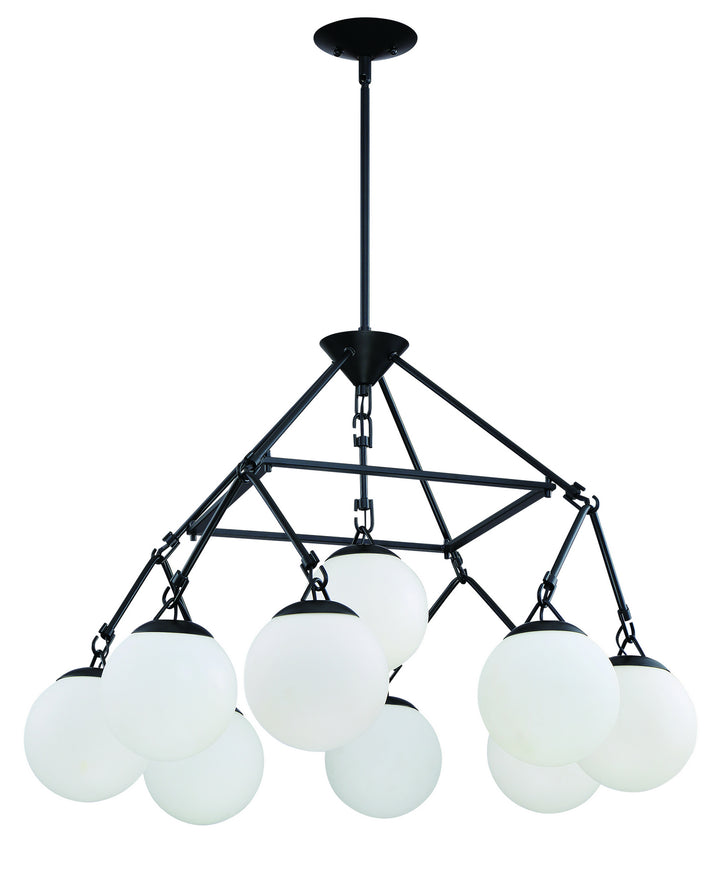 Orion Nine Light Chandelier in Flat Black