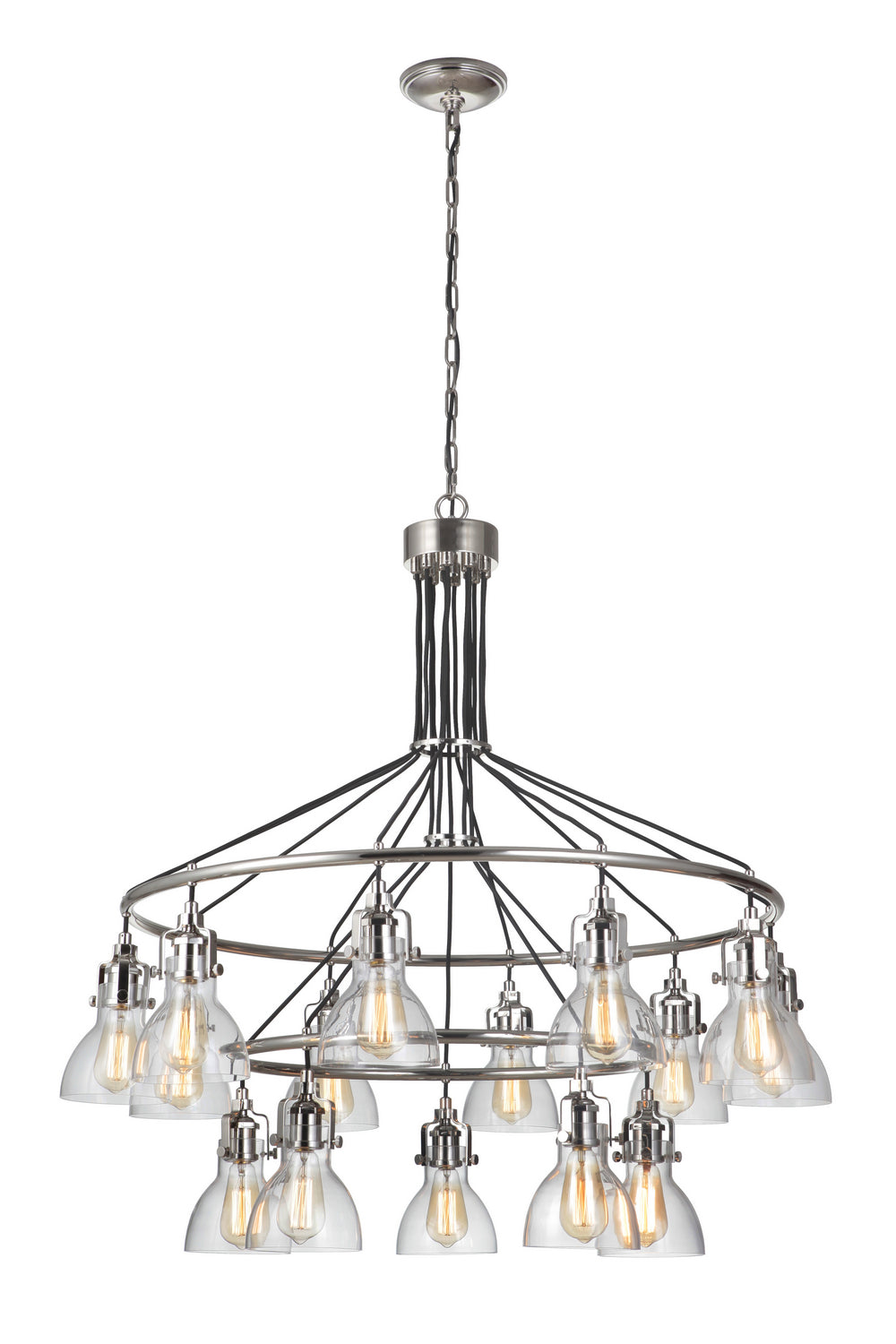 State House 15 Light Chandelier in Polished Nickel