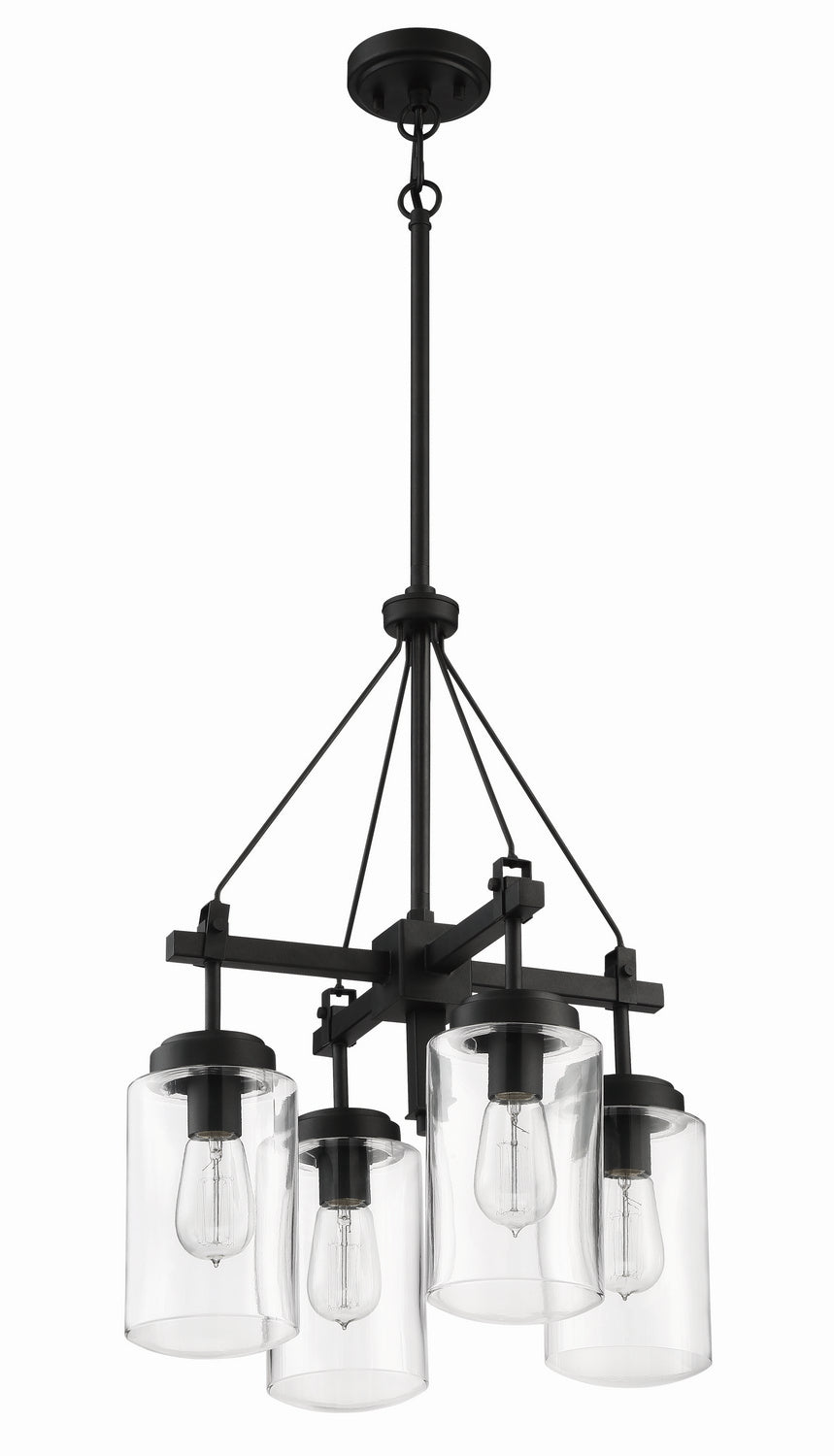 Crosspoint Four Light Outdoor Chandelier in Espresso