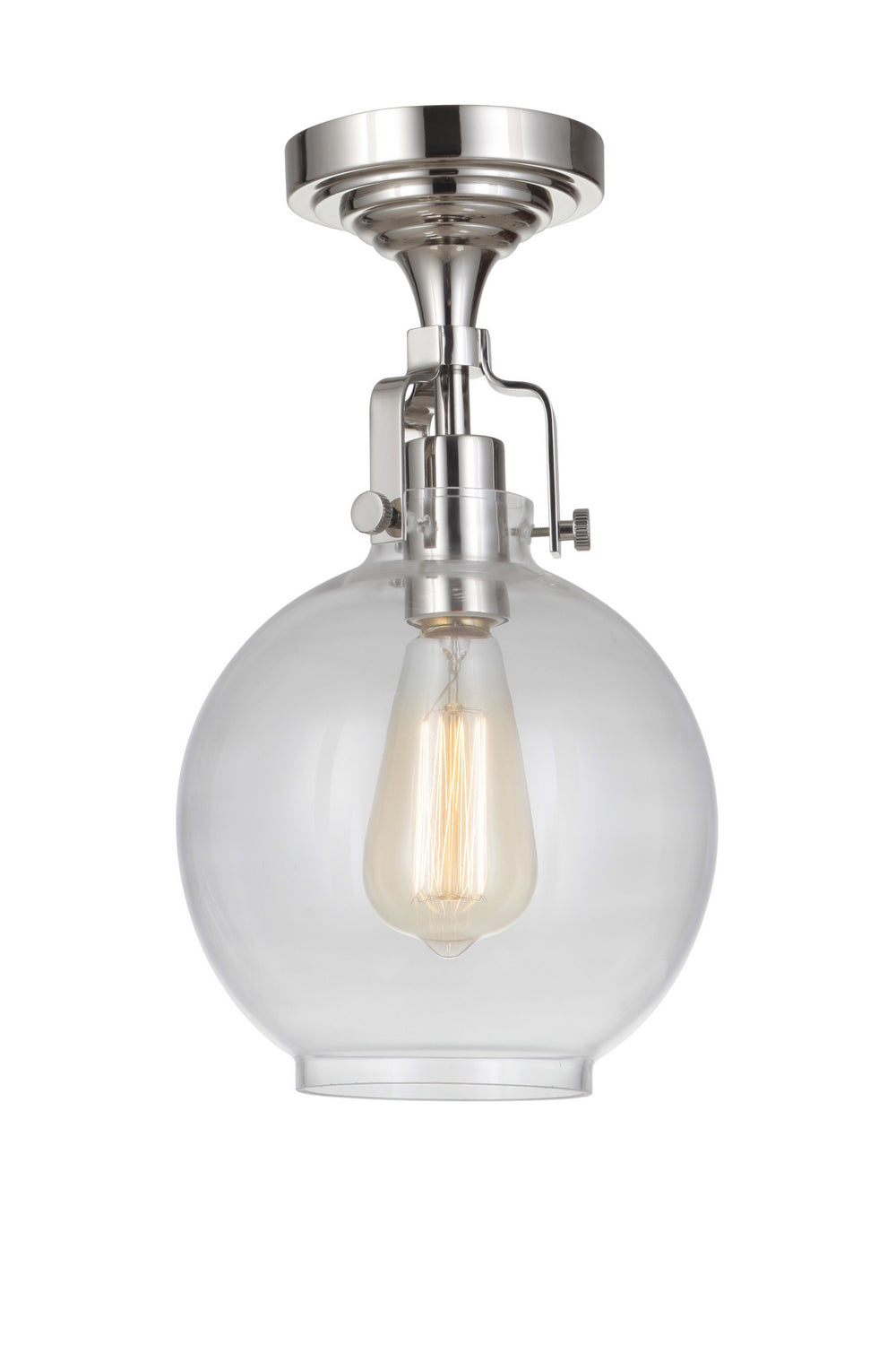 State House One Light Semi Flush Mount in Polished Nickel