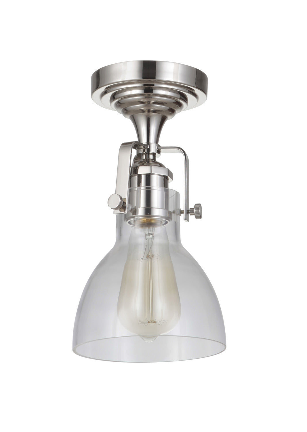 State House One Light Semi Flush Mount in Polished Nickel