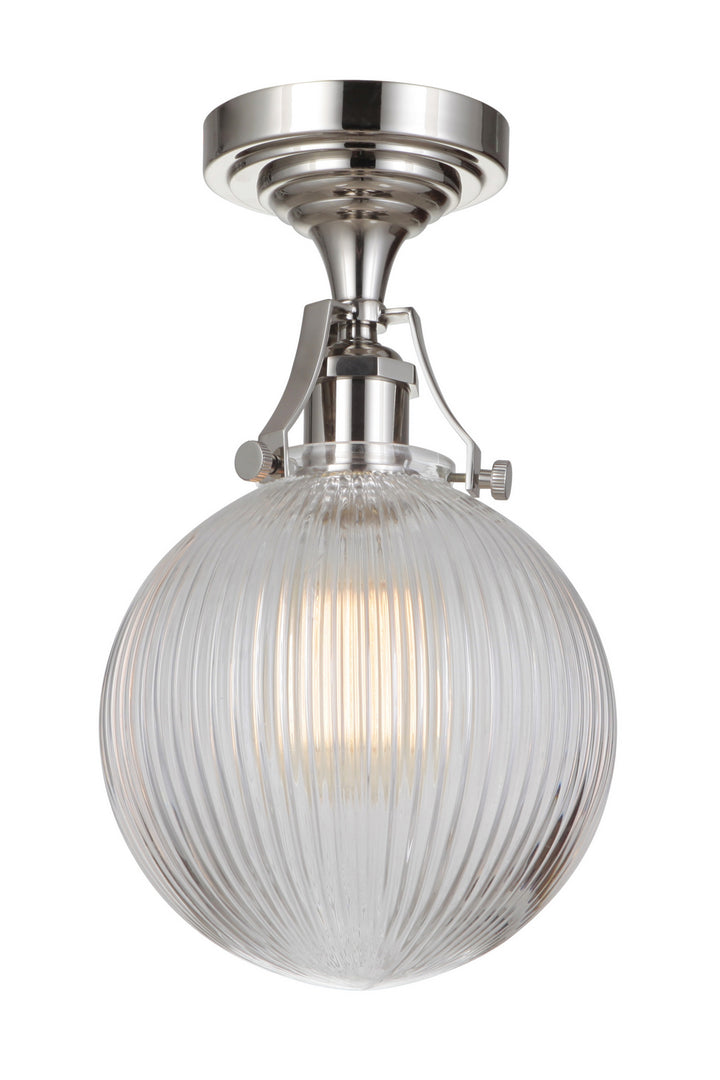 State House One Light Semi Flush Mount in Polished Nickel