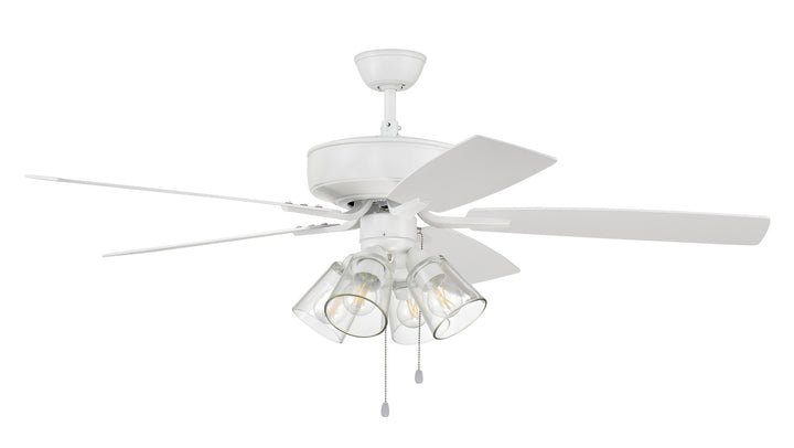 Craftmade Pro Plus 104 52" Pull Chain Clear Ceiling Fan with 4 Light LED Kit