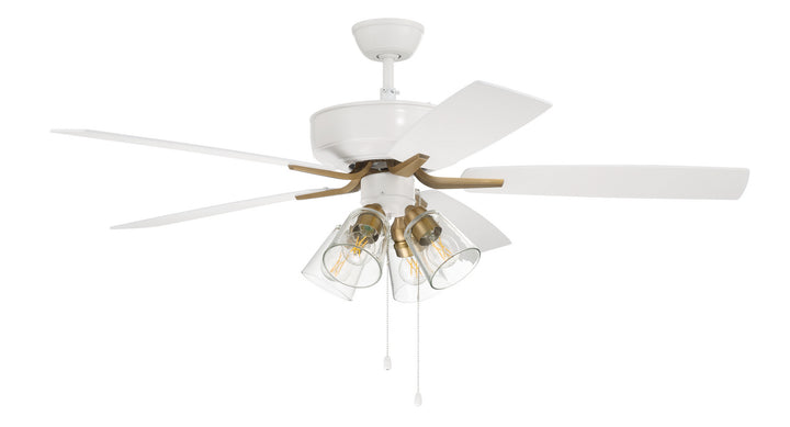 Craftmade Pro Plus 104 52" Pull Chain Clear Ceiling Fan with 4 Light LED Kit