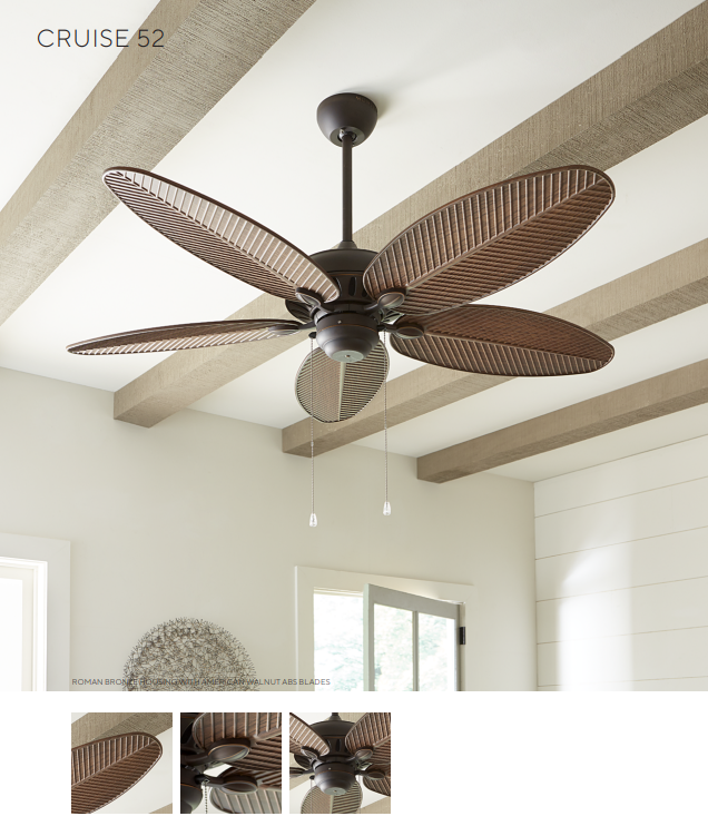 Generation Lighting Cruise 52'' Outdoor Pull Chain Tropical Ceiling Fan with Palm Leaf Blades