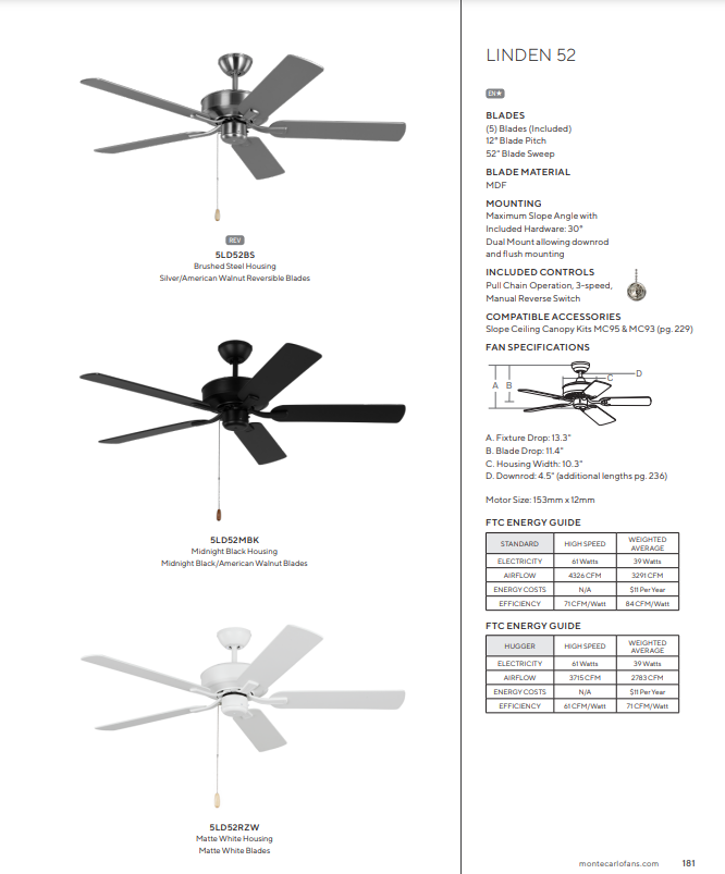 Generation Lighting Linden 52'' Pull Chain Ceiling Fan