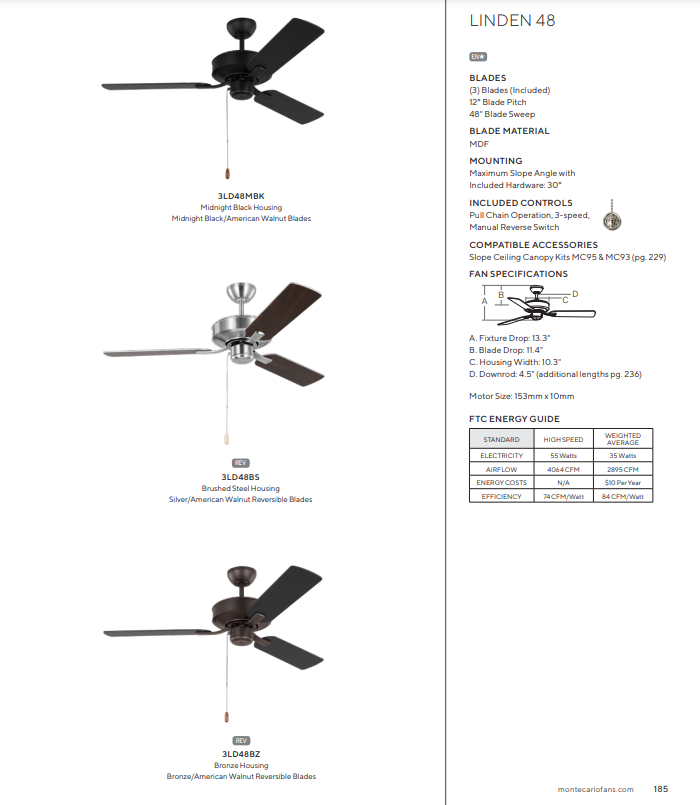 Generation Lighting Linden 48'' Pull Chain Ceiling Fan