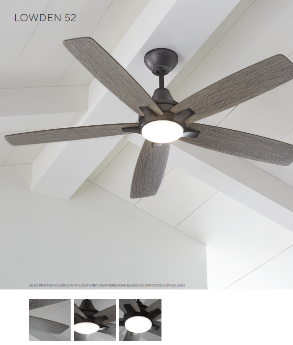 Generation Lighting Lowden 52'' Indoor/Outdoor Ceiling Fan with 20W LED and Remote